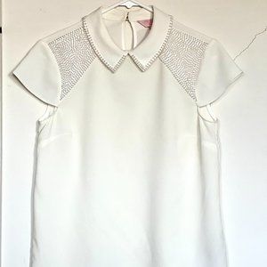 Ted Baker White Collar Top with Pearls